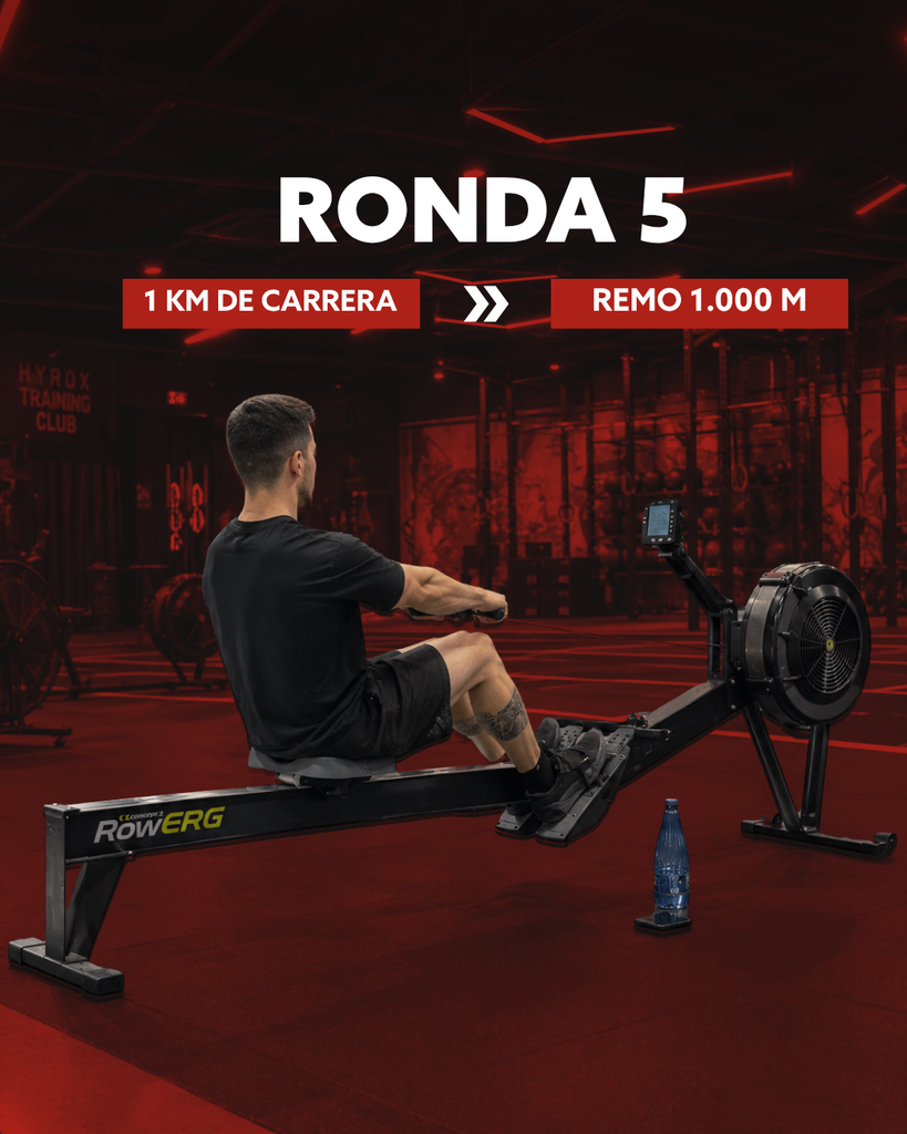 Ejercicio Hyrox ronda 5 remo 1000m
