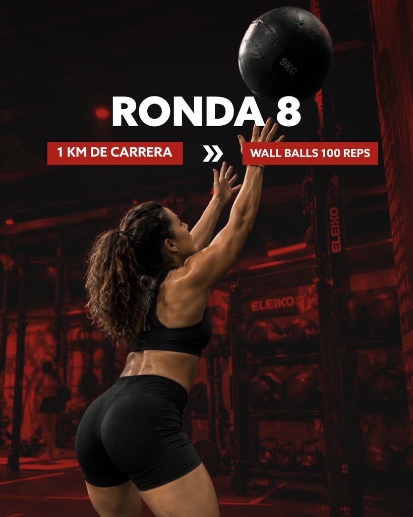 Ejercicio Hyrox ronda 8 wall balls 100reps