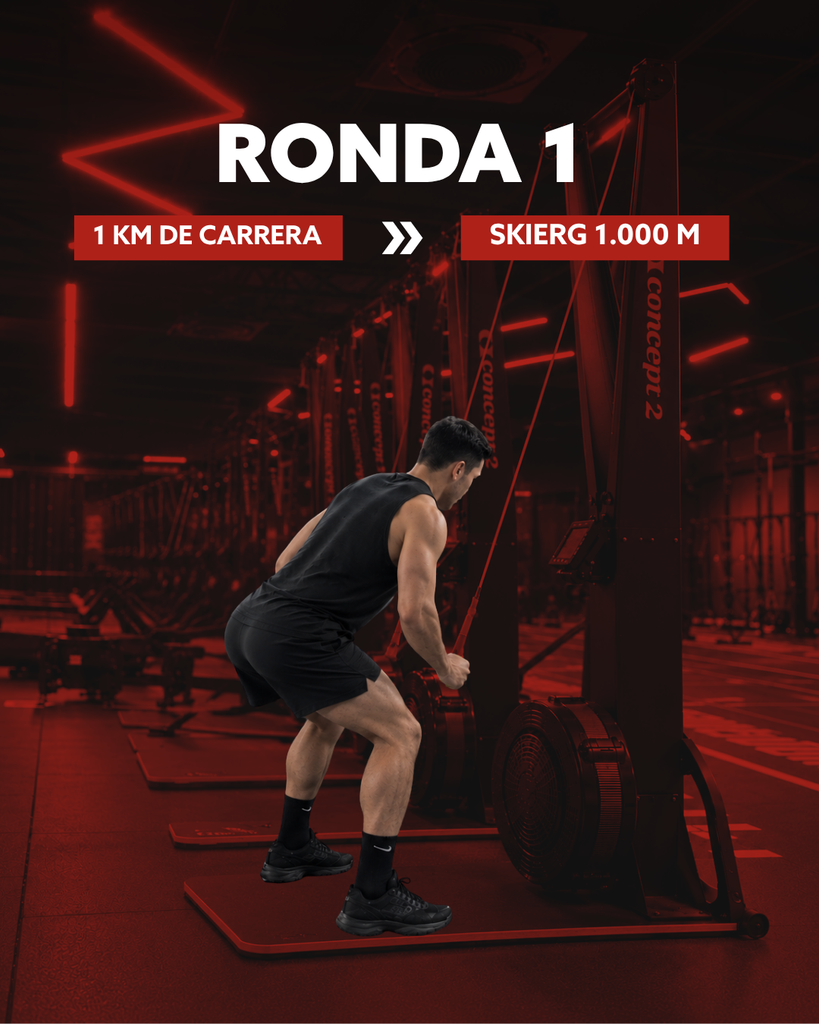 Ejercicio Hyrox ronda 1 skierg 1000m