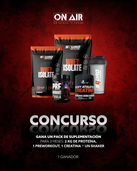 ¿Quieres ganar un pack de suplementación para 3 meses?🔥
Ahora si eres cliente de On Air Fitness💪🏼 tienes la oportunidad de ganar un pack de 3 meses:
 2 kg de proteína
 1 preworkout
 1 creatina
 1 shaker
¿A qué esperas? Rellena el formulario de nuestra bio para participar👆

¡Si eres el ganador el 4 de noviembre te contactaremos!

#deporte #valencia #valenciaentendencia #valenciafitness #gym #gimnasiovalencia #OnAirFitnessNuevoCentro #OnAirFitnessLesArts #OnAirFitnessRuzafa