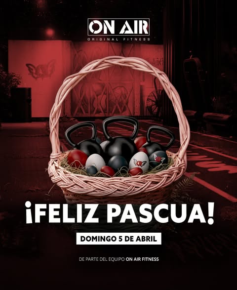 🐣 Pascua en On Air 🍫
Si hoy cae chocolate… que también caigan reps.
Equilibrio, energía y un buen entrenamiento, hoy domingo también se entrena.
Feliz Pascua, de tu equipo ON AIR Fitness MALAGA ARMENGUAL 💪
#deporte #fitness #gym #gimnasio #OnAirFitness # Pascua