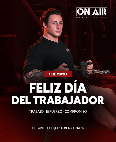 Hoy celebramos a los que no paran de luchar 💪
Porque detrás de cada esfuerzo hay una persona que no se rinde, dentro y fuera del gimnasio

En ON AIR Fitness MALAGA ARMENGUAL sabemos lo que cuesta dar lo mejor de uno mismo cada día 💯

Feliz Día del Trabajador a todos los que se levantan, se mueven y lo dan todo 🚀

#deporte #fitness #gym #gimnasio #OnAirFitness #DíadelTrabajador