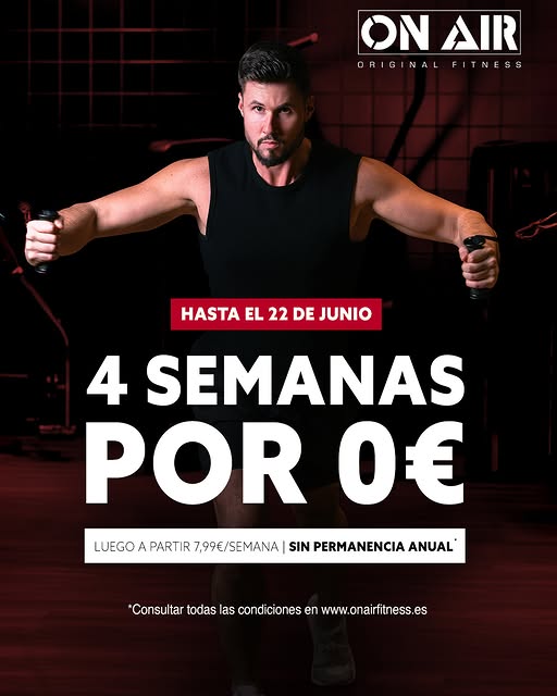 Este verano, las cartas están sobre la mesa. 🔥
Tienes todas las de ganar : 4 semanas a 0€, sin permanencia anual

Echa las rondas que quieras, dentro y fuera de la sala. Nosotros te lo ponemos fácil. Lo mejor está por llegar. 💪

ON AIR Fitness MALAGA ARMENGUAL te espera.
📲 Apúntate en la bio
