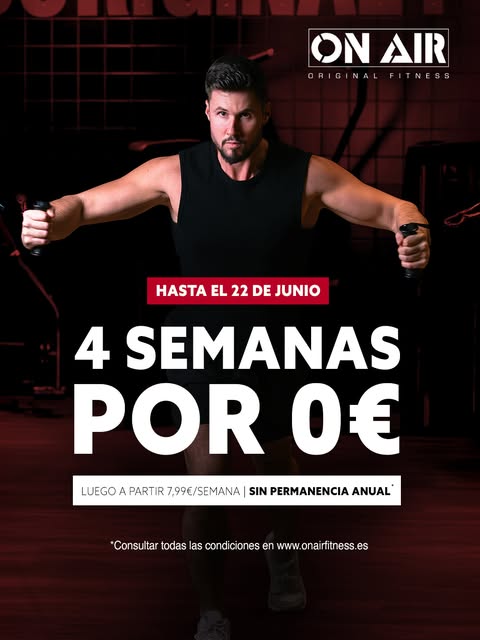 Este verano, las cartas están sobre la mesa. 🔥
Tienes todas las de ganar: → 4 semanas a 0€, sin permanencia anual
Echa las rondas que quieras, dentro y fuera de la sala. Nosotros te lo ponemos fácil. Lo mejor está por llegar. 💪🏼
ON AIR Fitness Les Arts te espera.